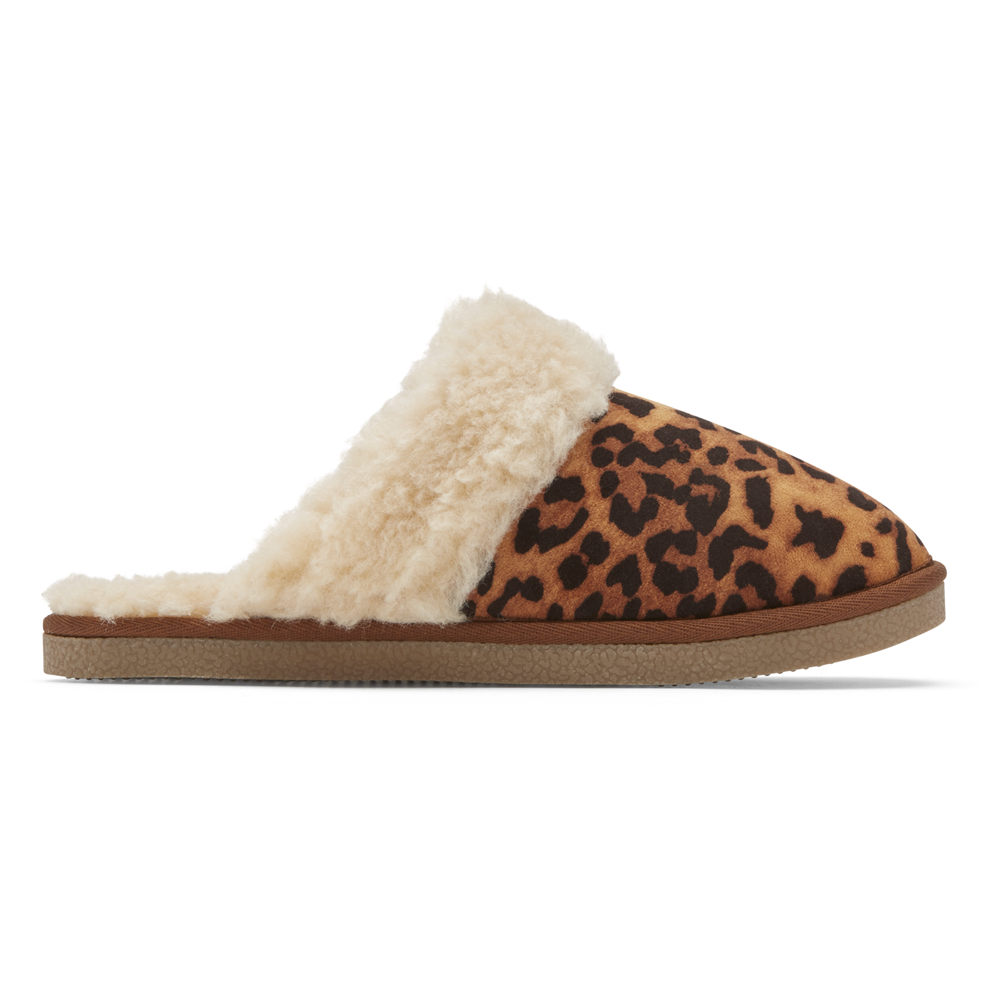 Chinelos Rockport Mulher Leopardo - Trutech Veda Slide - 47193NOGW